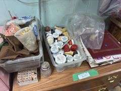 Small dresser, full of painting supplies
