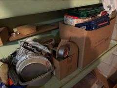 All on shelves includes all kinds of hardware, tools, tins, seal, tapes, etc BRING YOUR BOXES!!