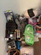 Bathroom necessities-scale, eyeglasses, toothbrushes, thermometer, skin care, etc