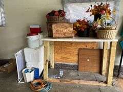 Styrofoam coolers, beverage coolers, bushel baskets, artifical flowers etc...
