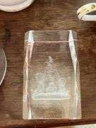 Small knee hole desk and assorted stemware, dishes etc...