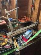Tools etc as shown on right side of bench and wall