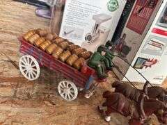 Cast iron barrel cart with 8 horses