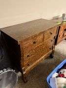4 drawer painted grain dresser 20D x 38L x 34H