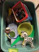2 large totes of kids toys of all kinds and stuffies
