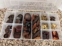 6 boxes of color sorted, assorted buttons