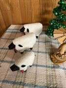 Handcrafted sheep, bell tree and snowman and candle spinner