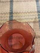 Opalscent whimsy bowl, slag glass vase and Mary Gregory vase
