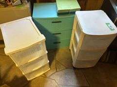 Plastic storage drawer units