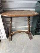 Vintage side table and chicken wire cupboard