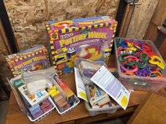 Kids pottery wheel lots of Clay, large box of cookie cutters