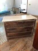 18D x 40L x 30H three drawer dresser, spoon carved drawers