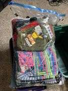 5 totes of kids toys and kids and adult clothes