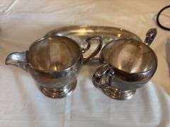Sterling tray, cream and sugar 9.17 oz
