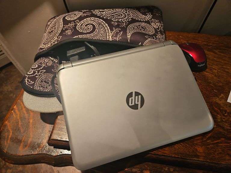 HP Laptop with Charger, Mouse and Case image