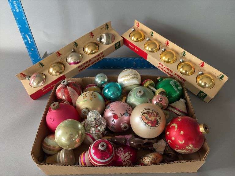 Vintage Christmas ornaments including Shiny Brite, NOS by Franke 49 cents image