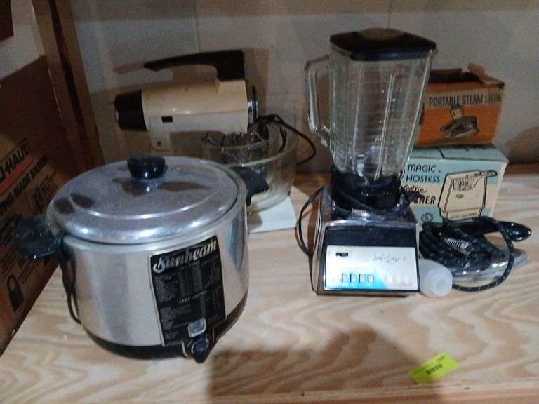 Kitchen appliances includes blender, mixer, slow cooker, iron etc...