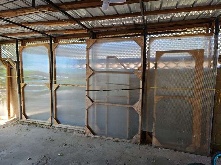 Corrugated Panels - 43 x 88h (5) with Built in Frames, 43 x 88h (3) Unframed, 2, Scraps (Both Side of Car Port) image