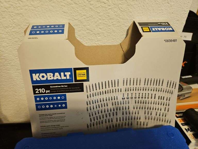 Kobalt Screwdriver Set (New), Drill Bits, Laser Level, Small Table Stand 16 x 11 x 22h