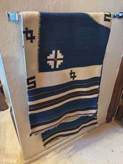 Large southwest poncho/blanket (finished hole in center) image