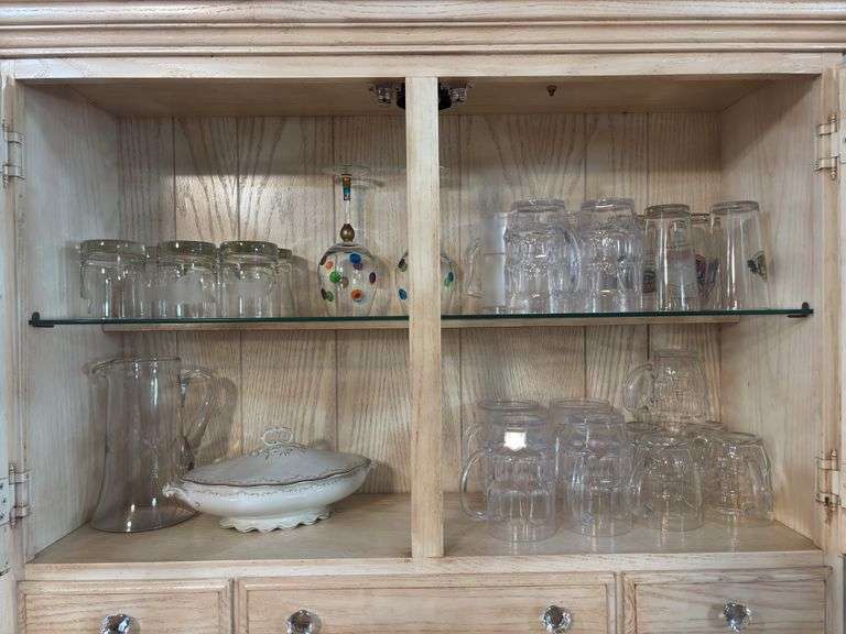 Glassware - plastic bar glasses, etched drinking glasses, wine glasses image