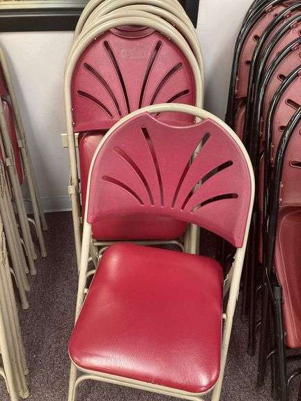 Samsonite Folding chairs x 8, one has small rip image