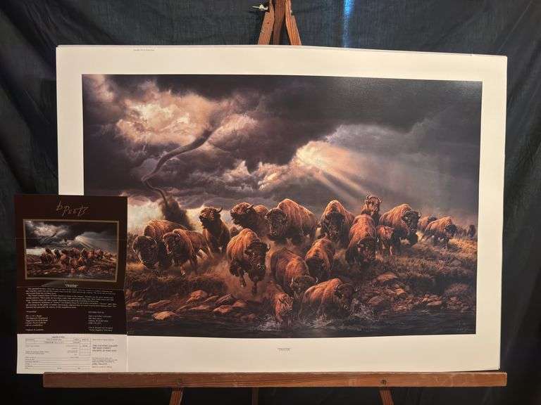 Signed and numbered Barbara Peets print “Twister” with certificate of authenticity 35 x 21 image