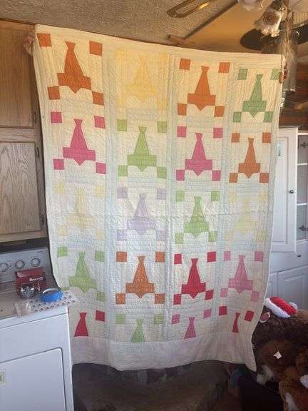 Antique airplane themed handmade quilt image