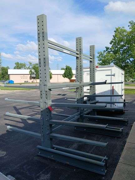 U Line  cantilever HD storage rack 10' wide x 5' deep, x 10' high (24) 48" adjustable arms image