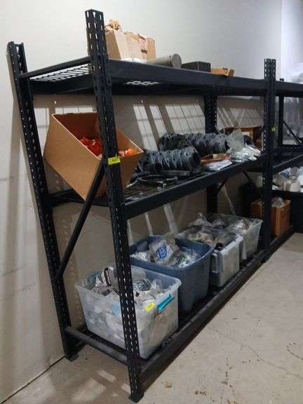 Pallet rack style shelving unit 24 x 6 x 6, 3 shelves w/wire decking Picture is duplicated because all units are identical NO CONTENTS! image