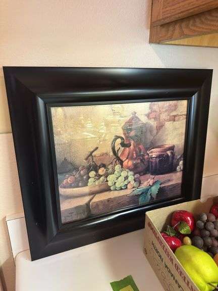 Artificial fruit, real picture and large jar