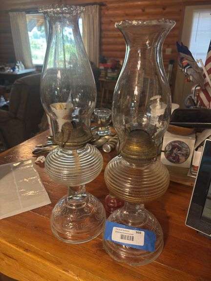 Two matching oil lamps image