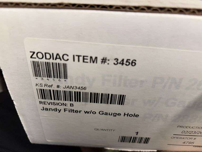 Jandy filter w/o gauge hole Zodiac item 3456 image
