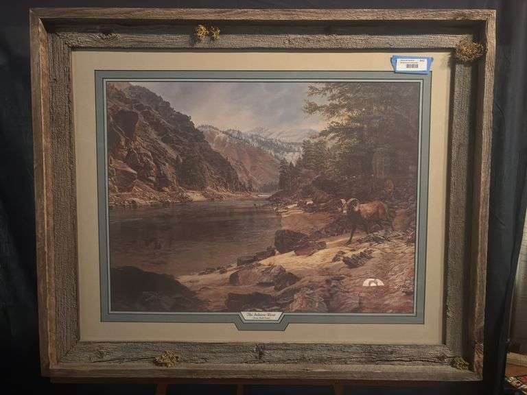 Signed and numbered Barbara Peets print “The Salmon River from Stubb Creek” 39 x 32 image