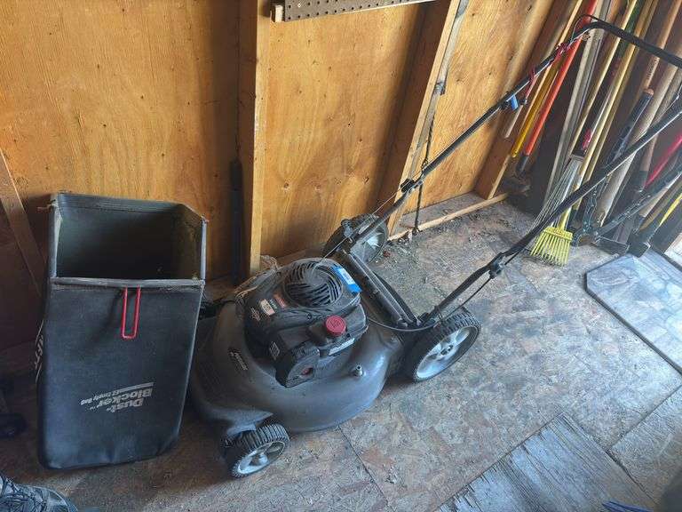 Craftsman silver precision push mower with bagger image