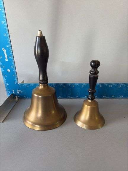 Two school bells, 6" and 8” tall image