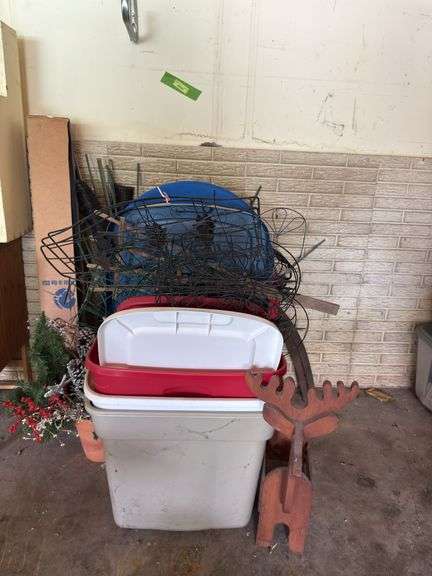 Garden fencing, totes, screen, a reindeer and more image