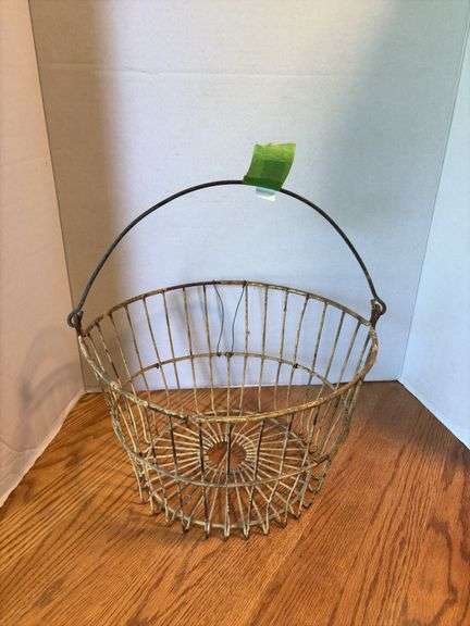 Round metal egg basket image