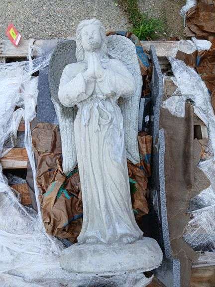 38" tall praying angel concrete statue image