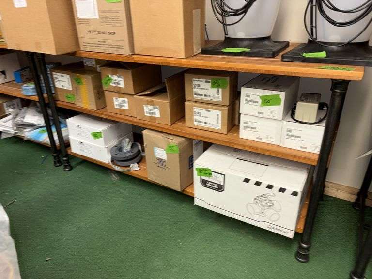 Modern industrial style shelving 72L x 26D x 36H NO CONTENTS