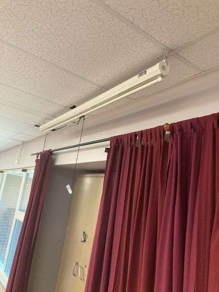 Hanging projector screen (bring ladder to take down) image