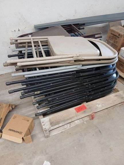 Qty of steel folding chairs approx 24 image
