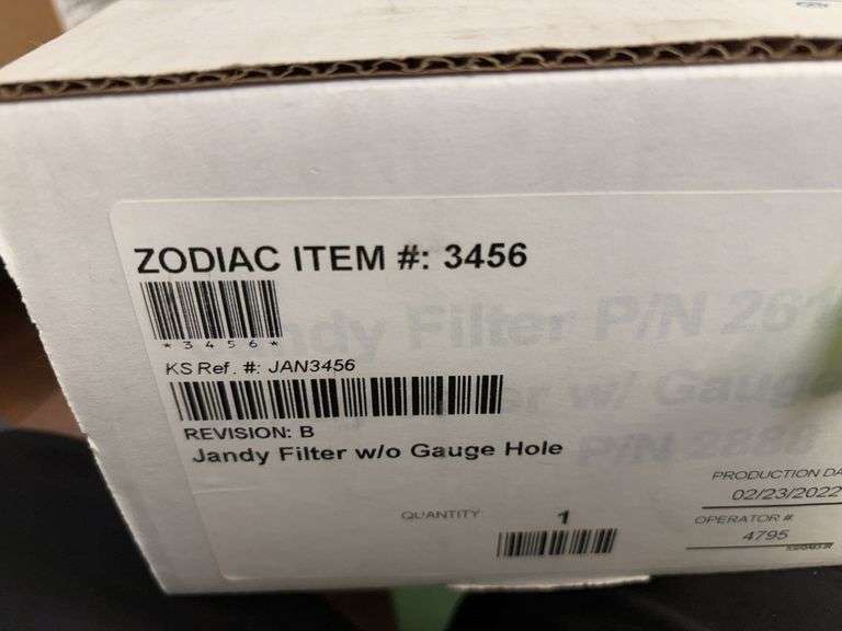 Jandy filter w/o gauge hole Zodiac item 3456 image