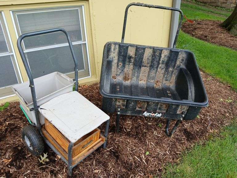 Agri Fab 24 x 36 yard cart and homemade yard cart image