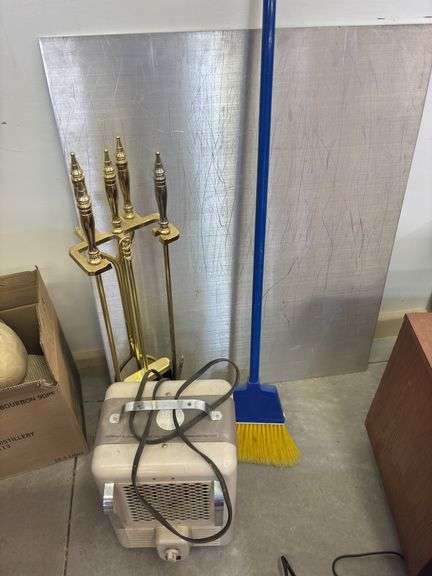 Fireplace tools, broom, Piece of Aluminum, heater, broom image