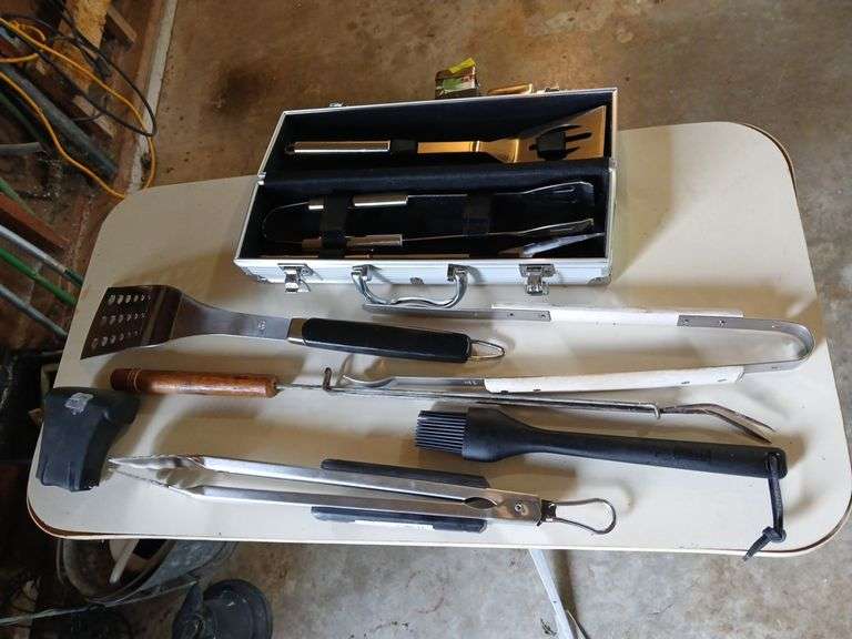 New set of grill tools, grill light, grill tongs etc... image