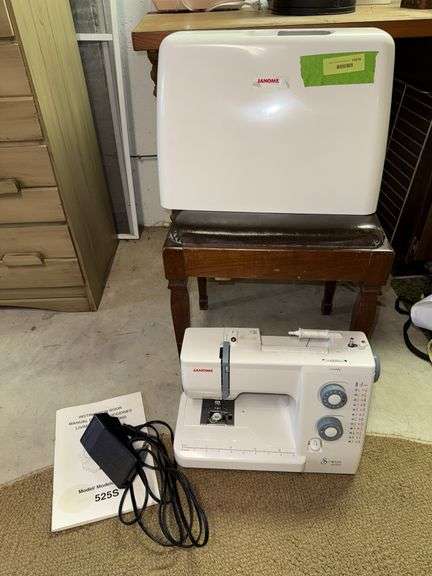 Janome Sewist 525S portable sewing machine and bench image