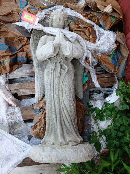 36" tall praying angel concrete statue image