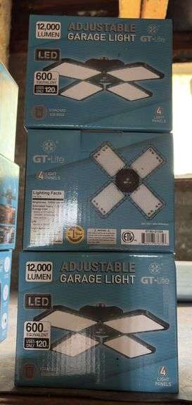(3) 12000 lumen LED adjustable garage lights image