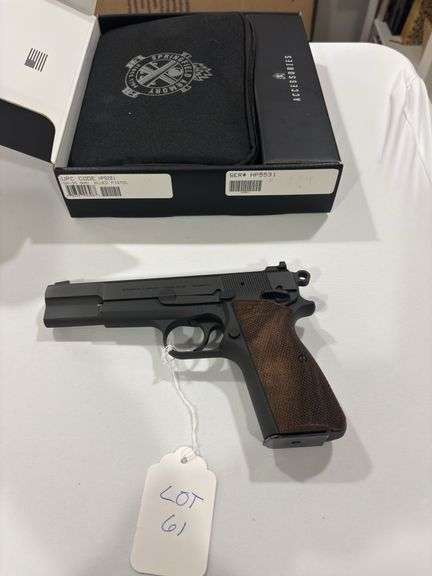 Springfield pistol model SA-35, S# HP5531 cal 9 mm with soft case and box image